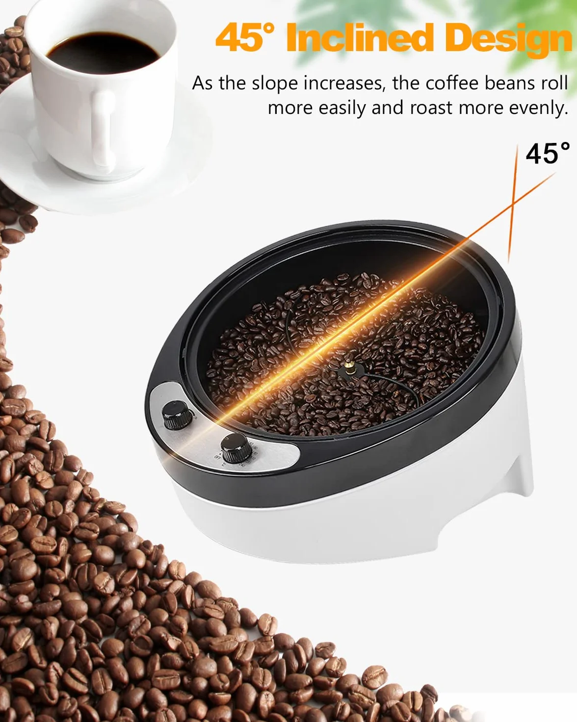 Tostador de Café 800g Máquina Tostar Café Doméstico 0-240°C Eléctrico 1200W