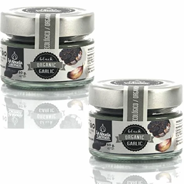 Ajo Negro Bio La Abuela Carmen 60 g x 2 – Dientes pelados en bote de cristal, sabor balsámico dulce