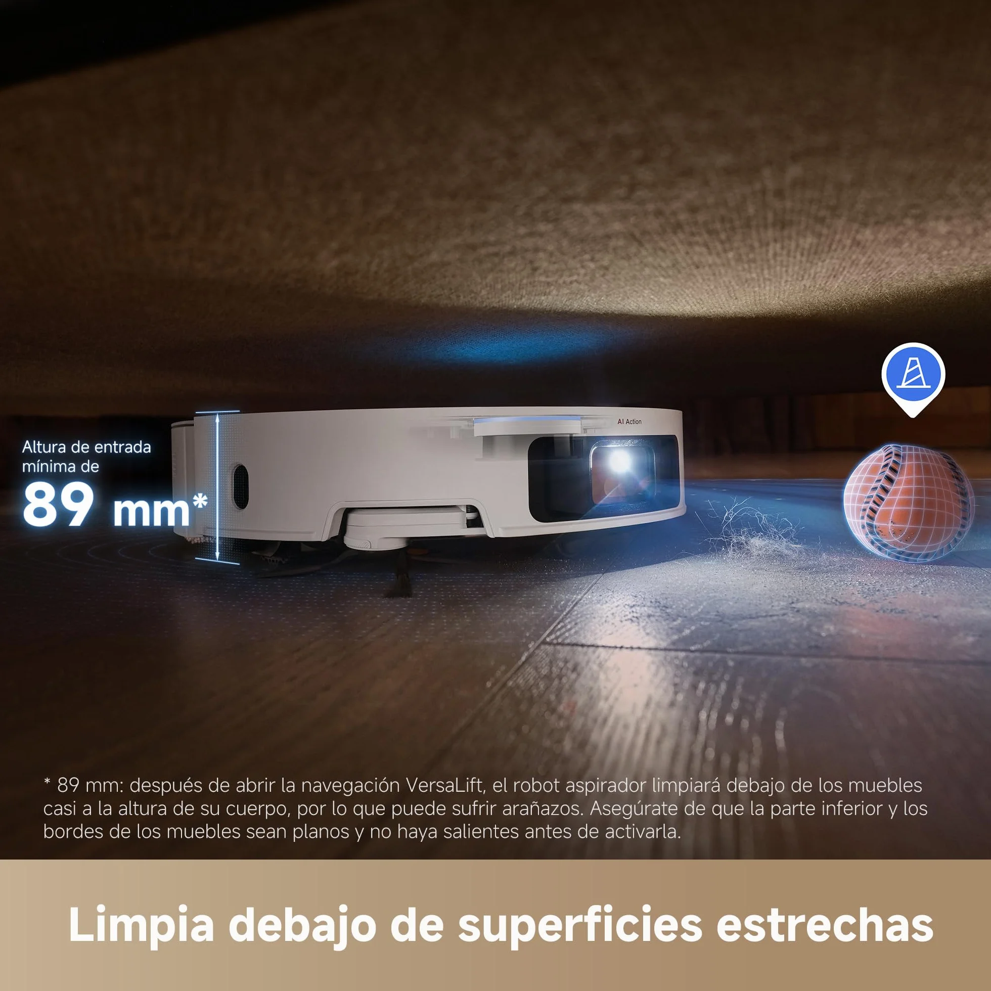 DREAME X50 Ultra Robot Aspirador y Fregasuelos, 20000Pa Succión, Obstáculos hasta 6cm, Radar Elevado, App, Blanco