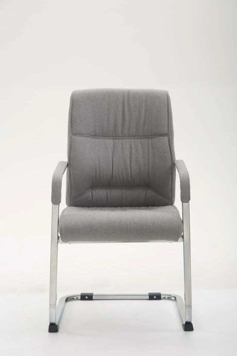 CLP Silla De Conferencia Anubis En Tela I Silla De Reunion En Estilo Cantiléver I Silla De Oficina Sin Ruedas & con Base De Metal, Color:Gris