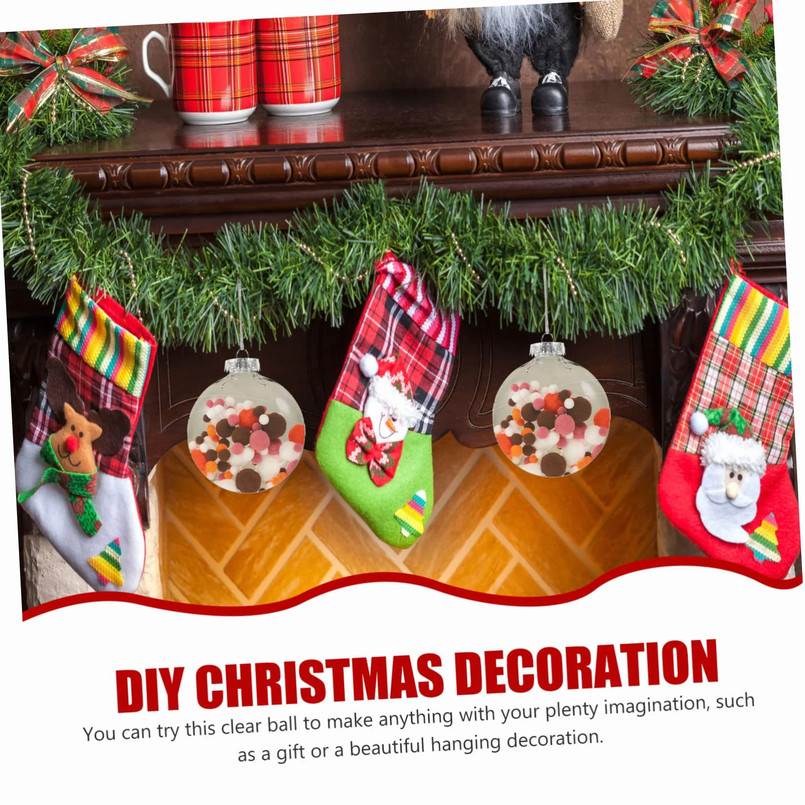 ABOOFAN Bolas de Plástico Transparente 8CM Decoraciones Navidad Rellenables para Adornos Navideños
