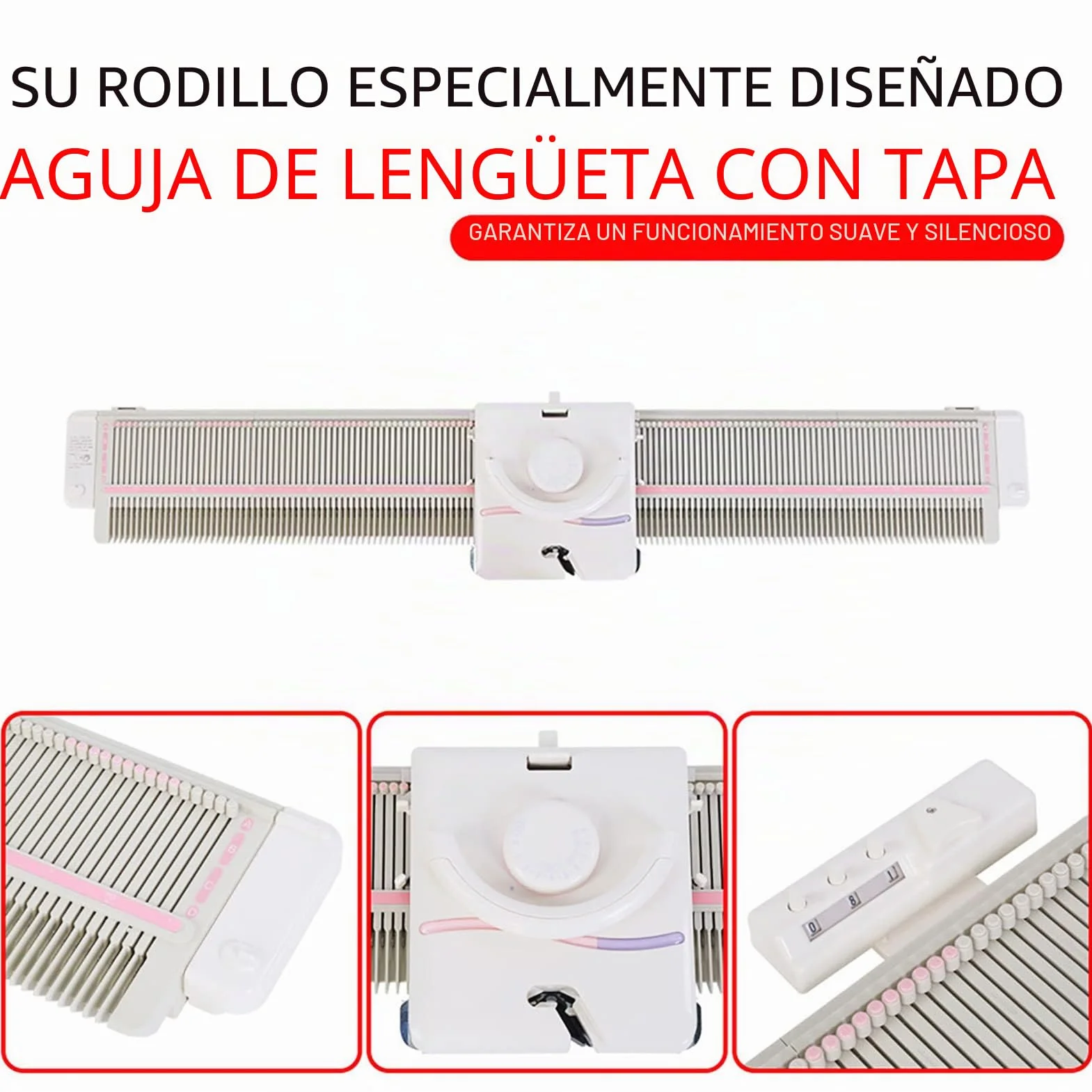Máquina de tejer LK150 de calibre medio de 6,5 mm, portátil y eficiente, con accesorios para tejer fácilmente en casa, ideal para los amantes de la confección de suéteres y