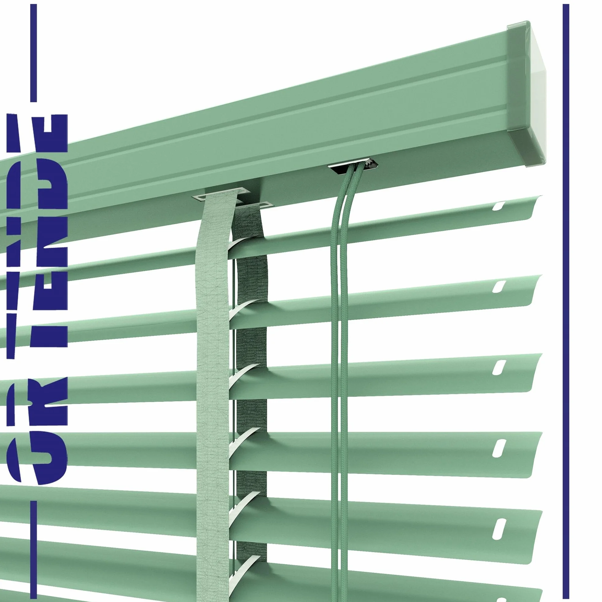 OR TENDE - Persiana veneciana de 50 mm, 140 x 140 cm, personalizada, con cinta de plástico para exterior, fácil montaje, fabricada en Italia