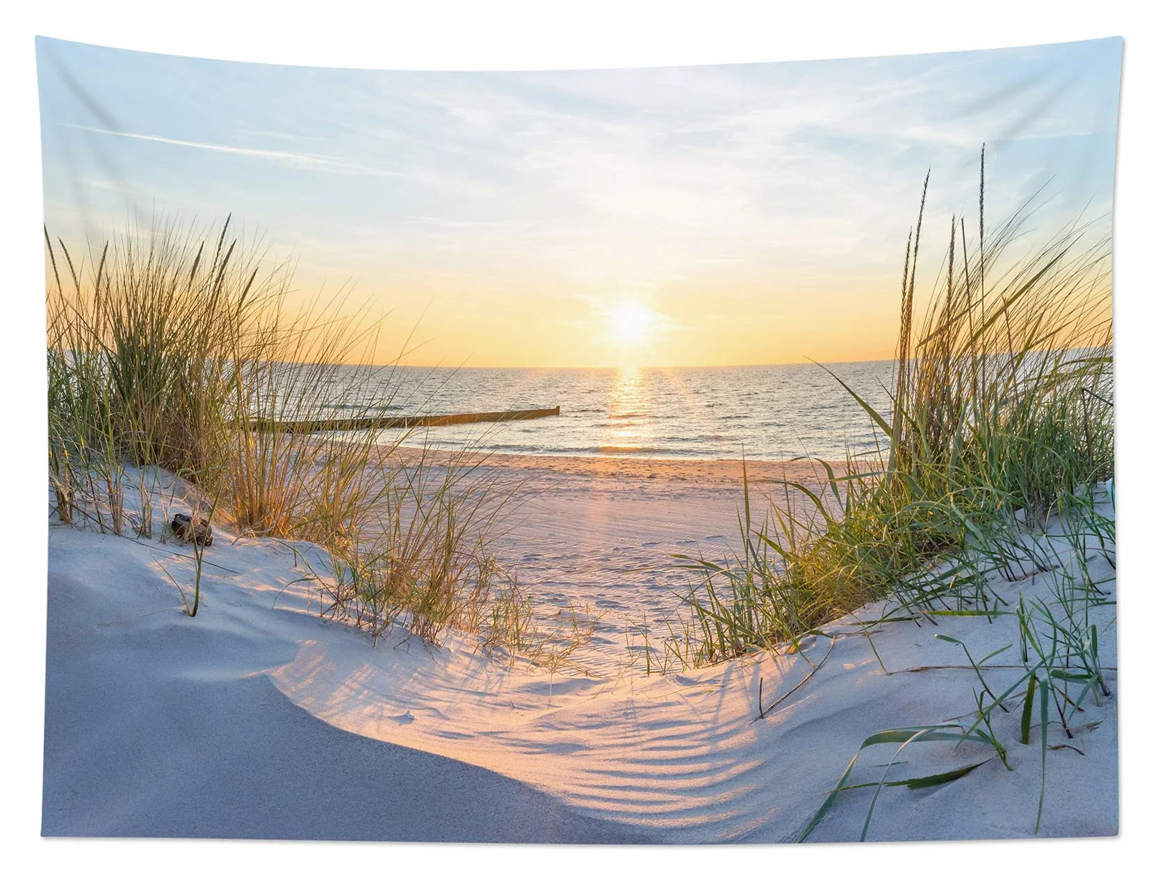 LB Tapiz de Pared Naturaleza Colgar de Pared Puesta de sol en el mar Tela Pared Paisaje de verano Tapices para Sala Dormitorio Decoración Pared,235x180cm