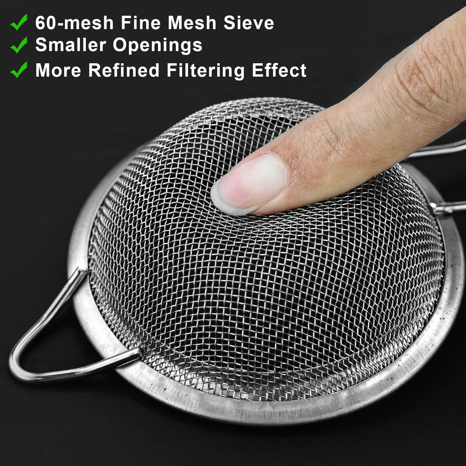 Juego de 2 coladores de acero inoxidable 8 cm colador de té con ganchos