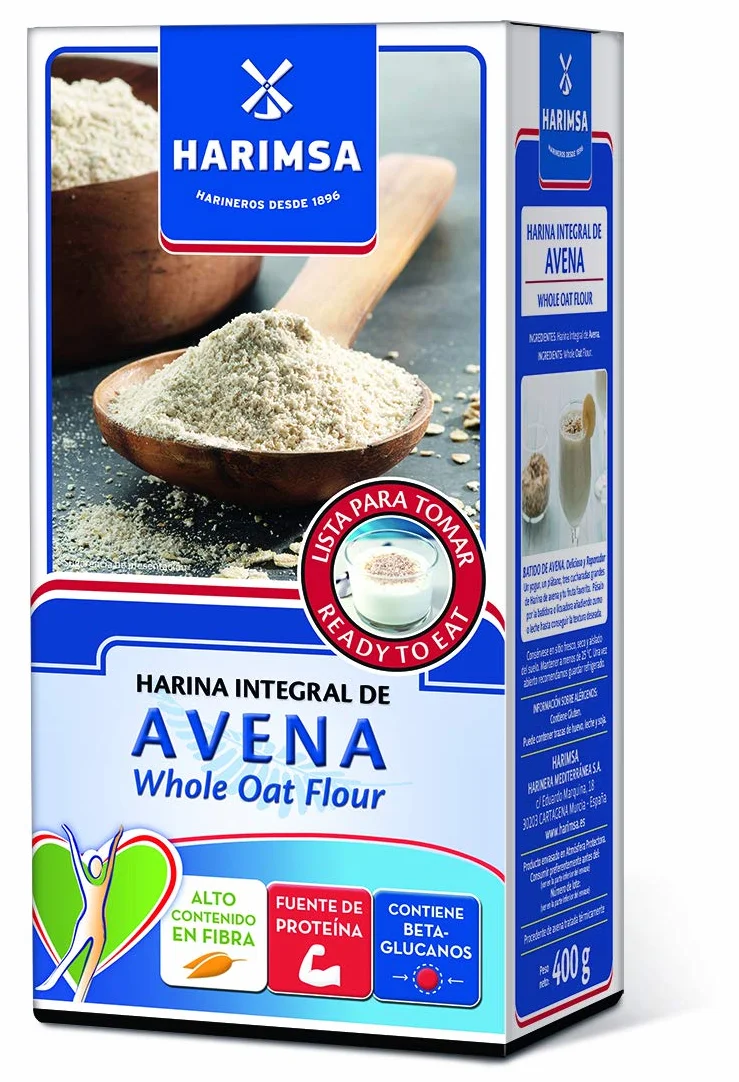 Harina Integral de Avena HARIMSA 400g Fuente de proteínas Beta-glucanos