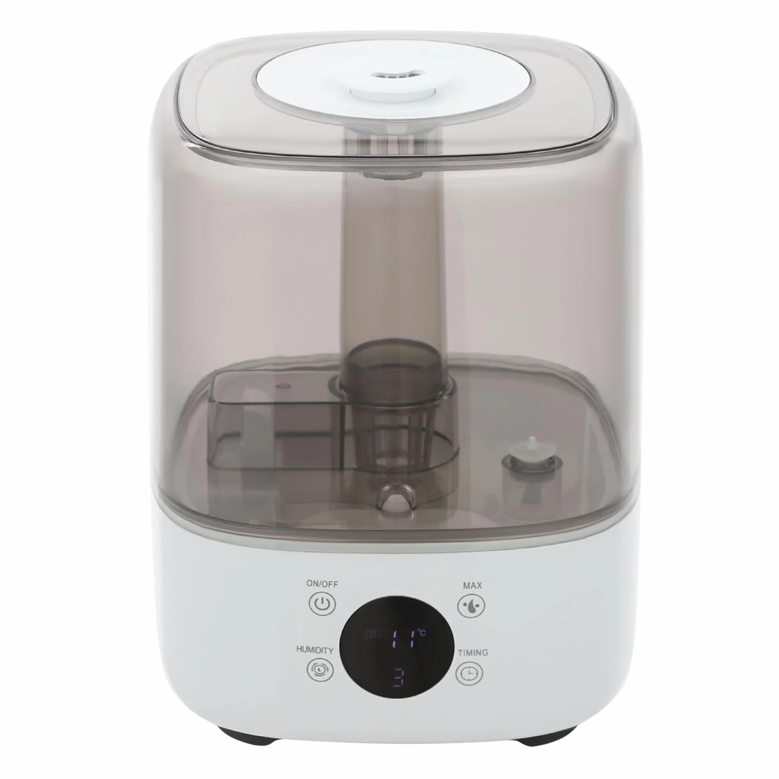 Humidificador de relleno superior, 5 l, humidificador inteligente para 107,64 – 538,2 ft², boquilla de rotación de 360 grados, regulación de 3 niveles, humidificador ultrasónico, para dormitorio