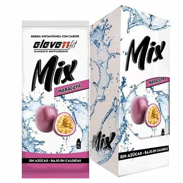 Eleven Fit Mix Instantáneo Sabor Maracuyá 1.5L Sin Azúcar Baja en Calorías Caja 12 Sobres