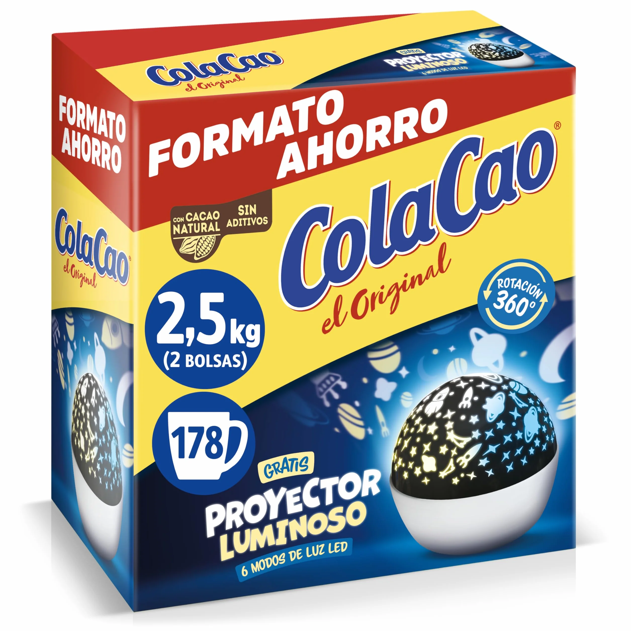 ColaCao Original Cacao Soluble Natural sin Aditivos 2,5kg Formato Ahorro