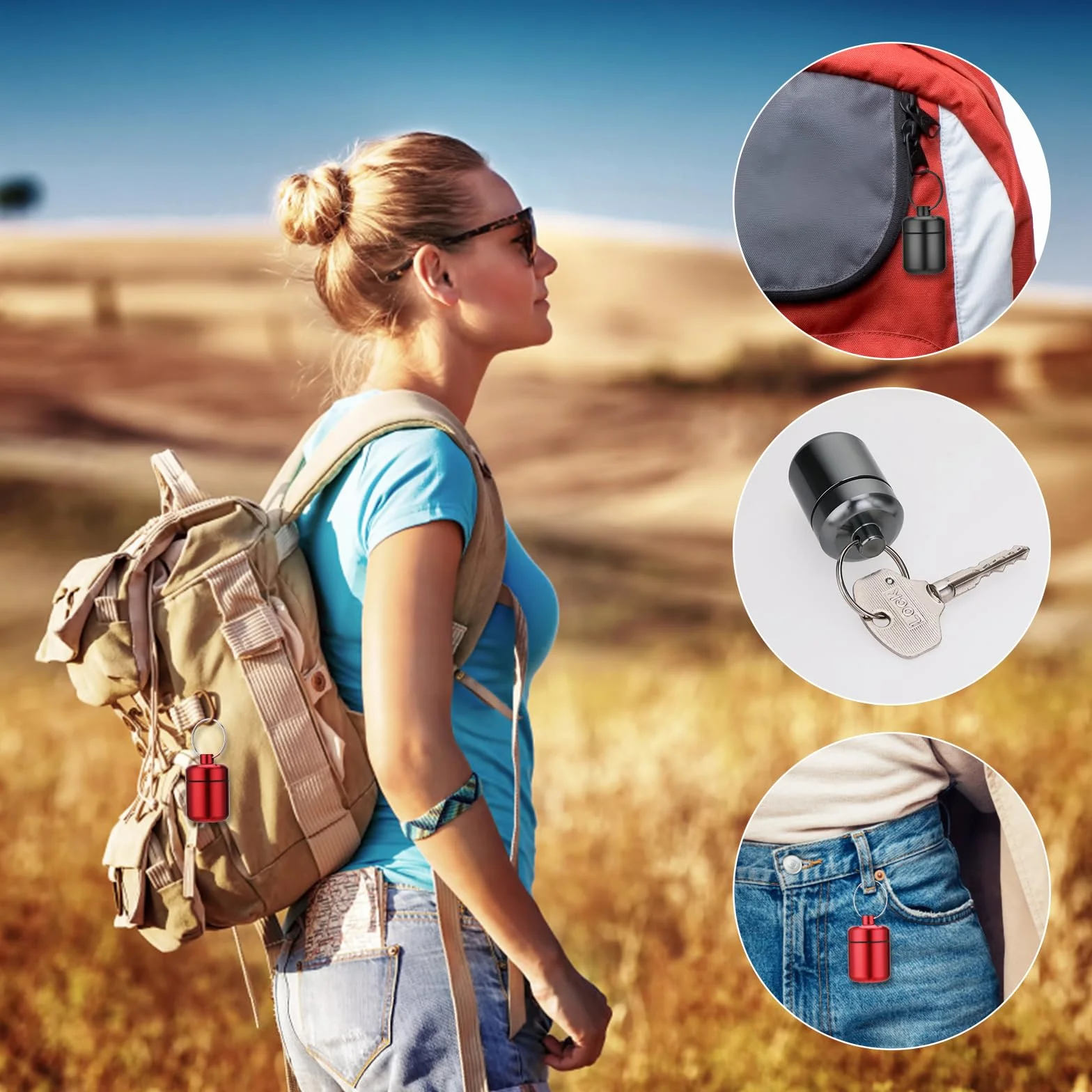 ASTER pastillero de metal mini cápsula resistente al agua portátil para viajes camping pesca 4 colores