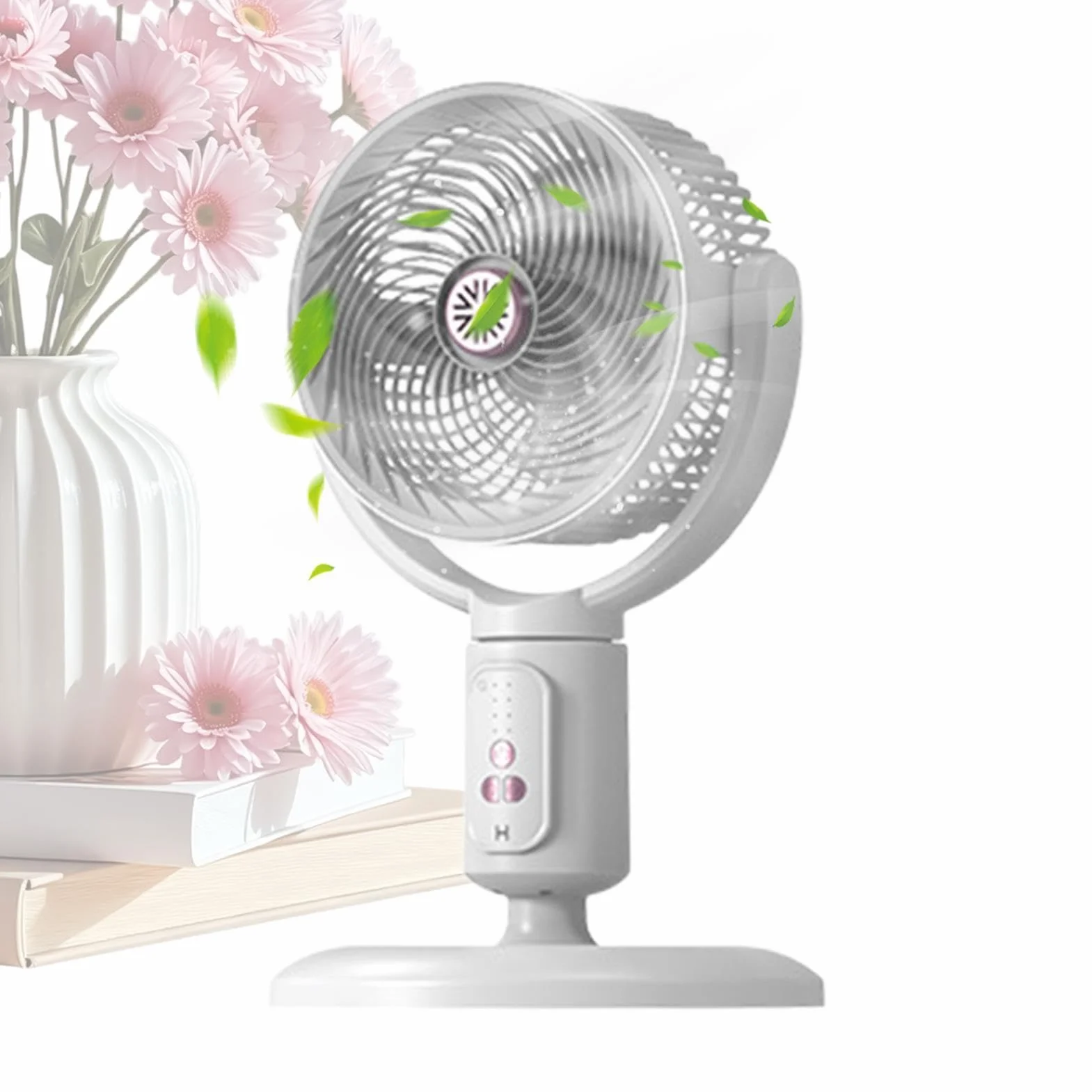 Genérico Ventilador Vertical Dispositivo De Ventilación 5 Velocidades Con | Oscilante Altura Ajustable Recargable Tipo C Ventilador Vertical Para Hogar Oficina Escritorio Cocina Salón Apartame