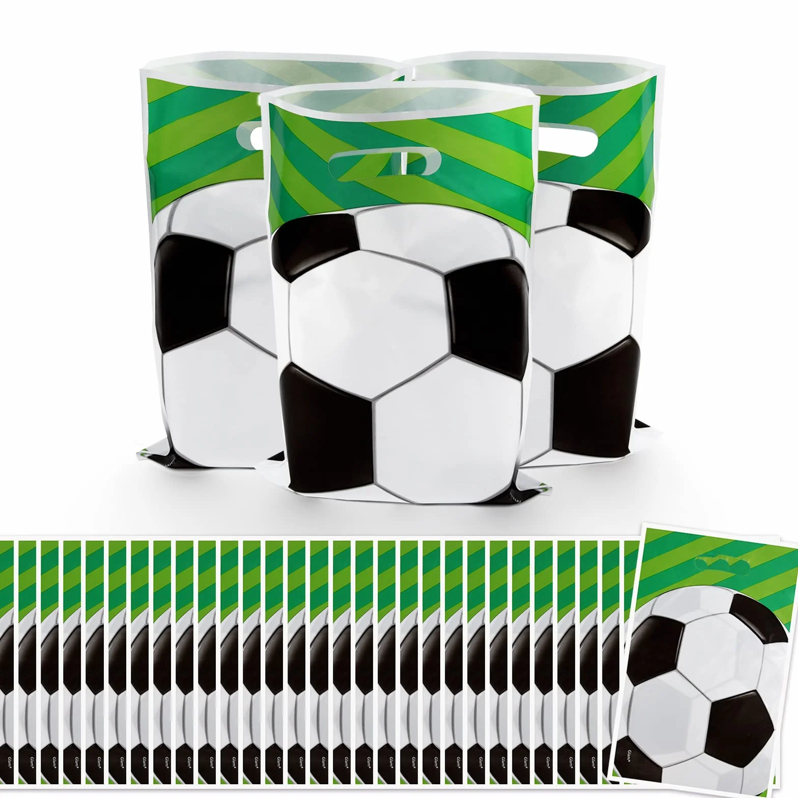 ASTARON 30 bolsas de regalo de cumpleaños de fútbol para fiestas infantiles, bolsas de plástico para fiestas de fútbol, ​​bolsas de regalo para niños, regalos de fútbol, ​​suministros de decoración