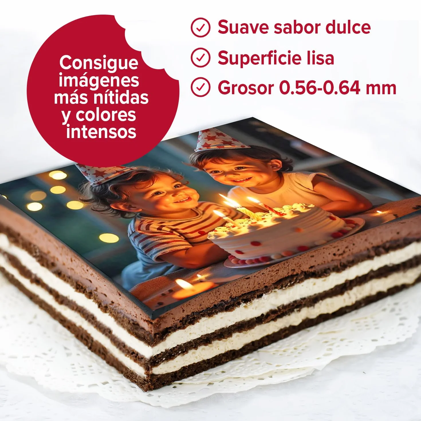 Papel Comestible A4 para Impresión 25 Hojas Papel de Almidón Compatible con Impresoras de Tinta Comestible Decoración Creativa para Tartas