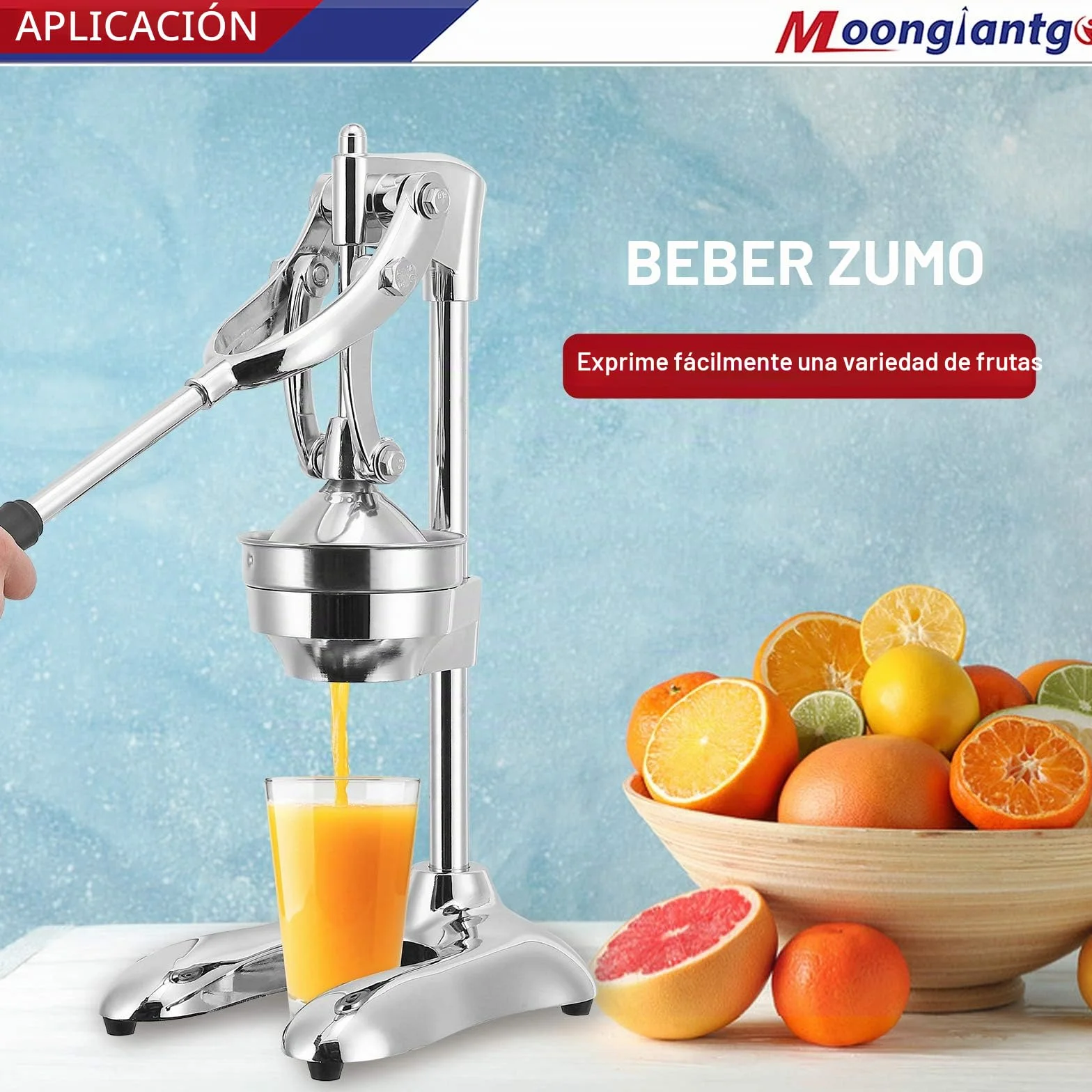 Exprimidor De Cítricos Manual Comercial De Doble Modo Moongiantgo, Prensa Ergonómica Para Naranjas, Limones Y Sandías