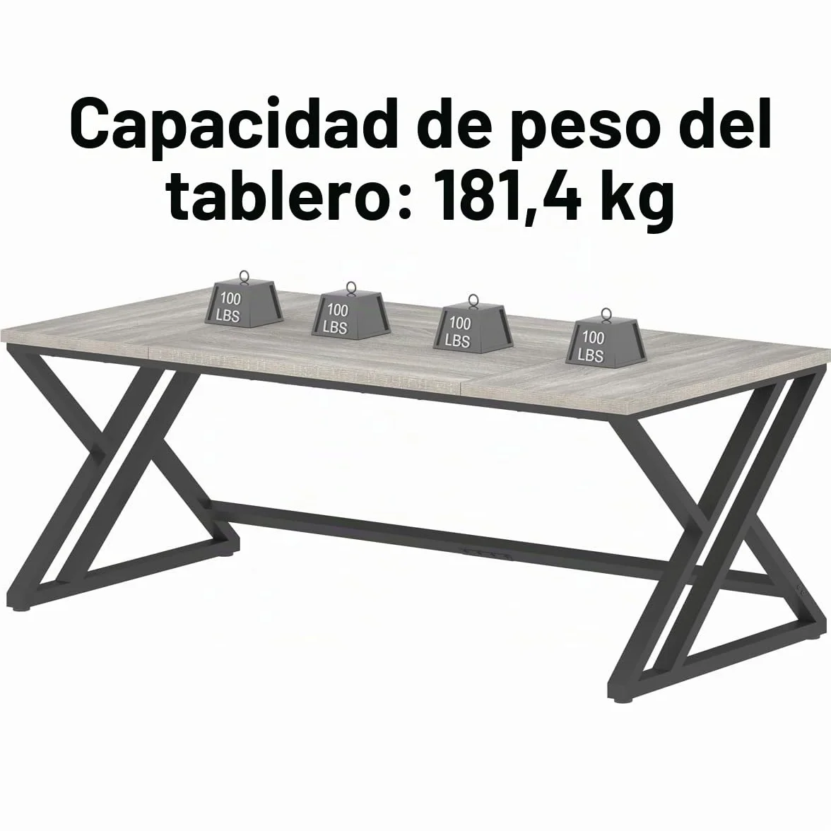 Escritorio de oficina 180 cm madera y metal moderno doble estación de trabajo industrial