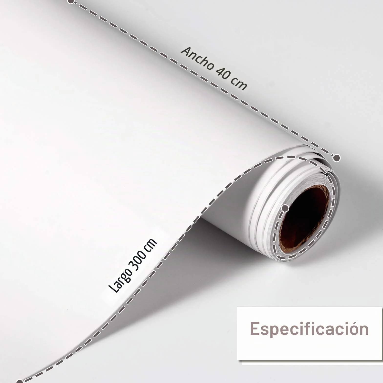Diboniur Vinilo Adhesivo Muebles, 40x300cm Blanco Mate Papel Adhesivo Autoadhesivo para Decorativos Muebles Cocina Armario