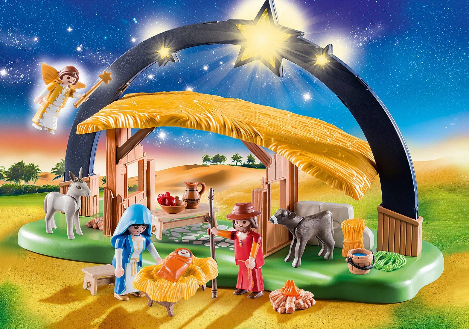 Outletdelocio Belen Navidad Figuras Infantil con Luz. 41 Piezas