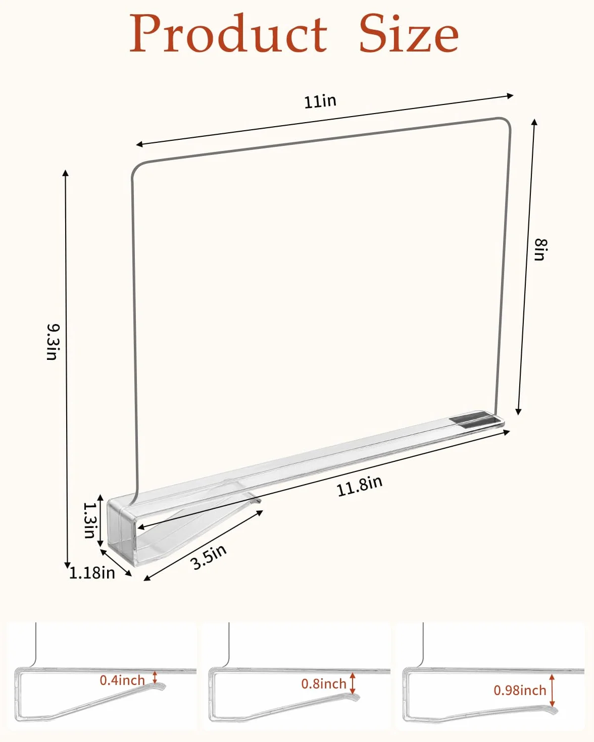 8 Piezas Separador Bolsos Armario, Estantes Divisores de Armario, Separadores de Bolsos para Armarios, 30 x 20 cm, Separadores Acrílicos Transparentes para Dormitorio, Cocina, Armarios y Organización