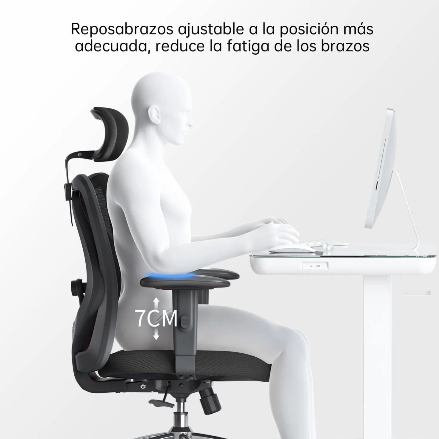 SIHOO M18 Silla Ergonómica de Oficina, Soporte Lumbar Ajustable, Reposacabezas, Apoyabrazos, Malla Giratoria, 150 kg