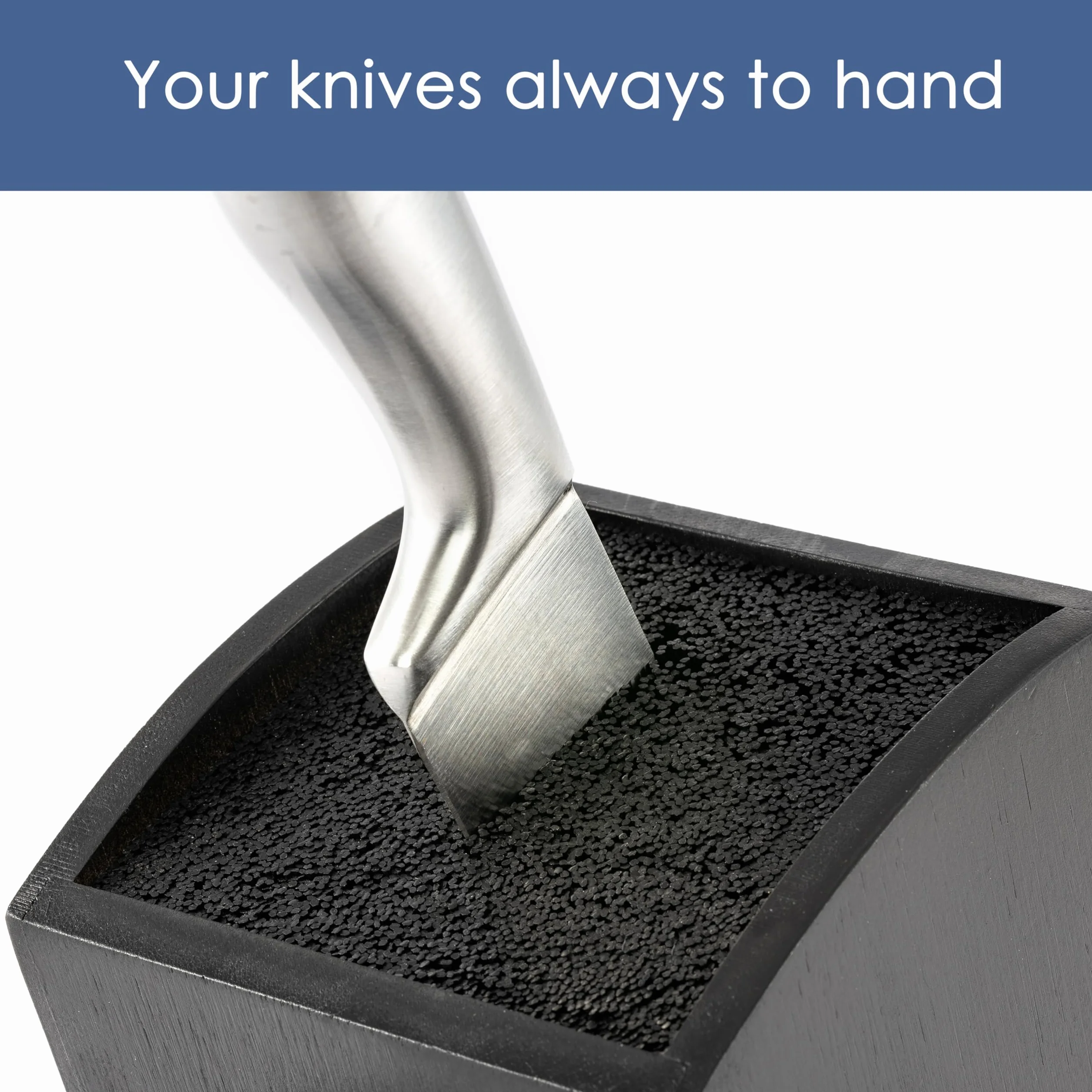 Hanseküche Bloque para cuchillos sin cuchillo, de madera (bambú negro, cuadrado oblicuo)