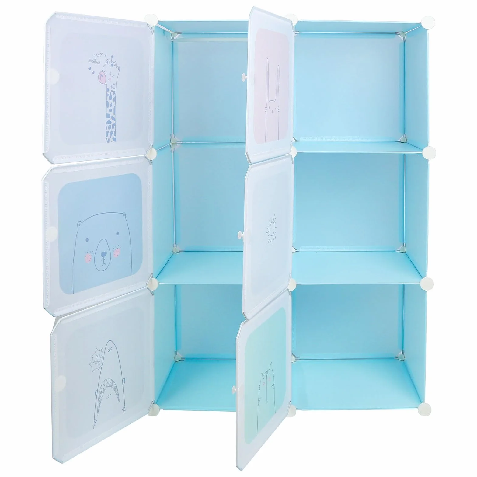 Homewell Armario De Almacenamiento Portátil Modular Con Puertas Y Barra De Ropa