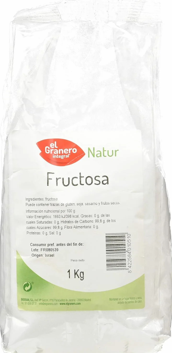 El Granero Integral Fructosa 1 kg Endulzante Natural Bajo Índice Glucémico