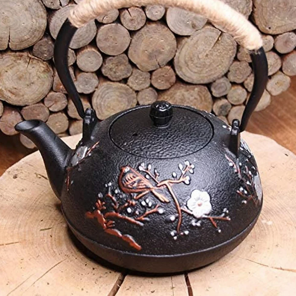 Croci Tetera Hierro Fundido Negra Decorada 1300 ml