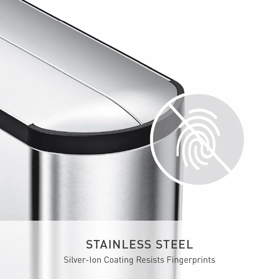 simplehuman CW2058 cubo mariposa con pedal, acero inoxidable cepillado, 18 L