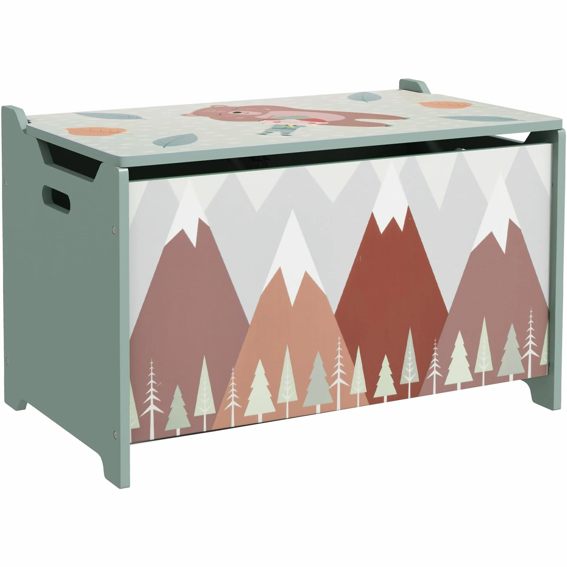 ZONEKIZ Caja de Almacenamiento para Juguetes 60x37x39 cm 20 kg Verde con Asas