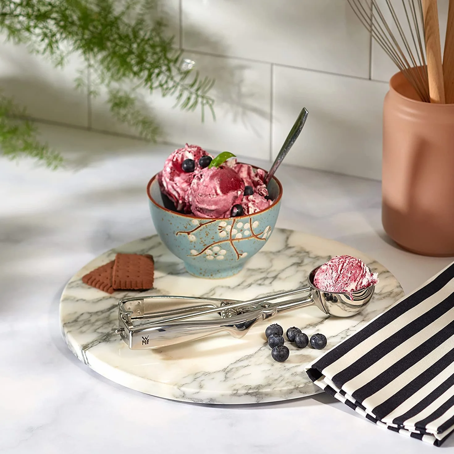 WMF Gourmet Cuchara de Helado 21cm 5,5cm Ø Acero Inoxidable Cromargan Apta Lavavajillas