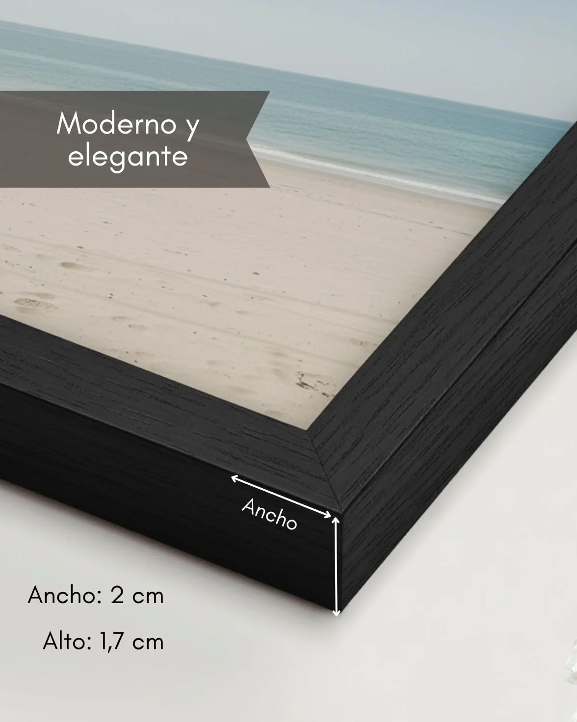 Marco A4 Madera Negro 21x30 cm Frontal Antirreflejo para Cuadros Diplomas Certificados