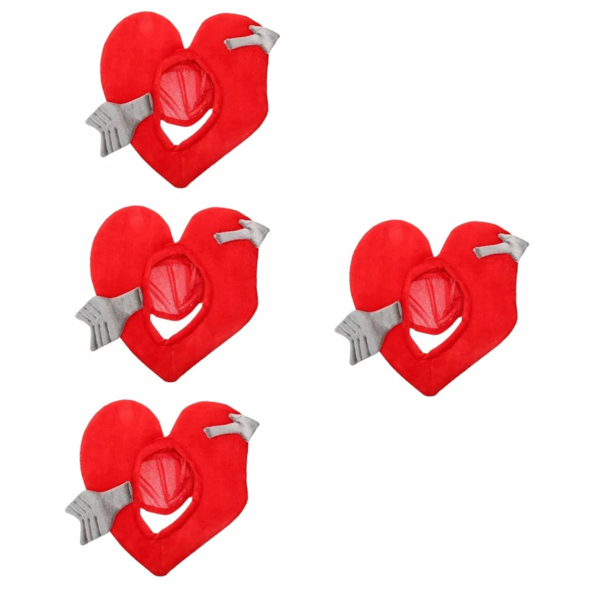 Abaodam 4piezas Sombrero De Corazón Divertido Para Parejas Accesorio Fotográfico De San Valentín Para Bodas y Fiestas Diseño Creativo y Ligero Para Fotos Grupales