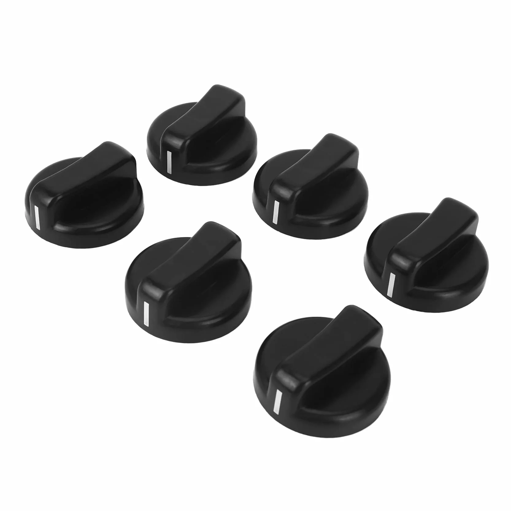 Cocina de gas Perillas de control Negro Plastico 6 PCS
