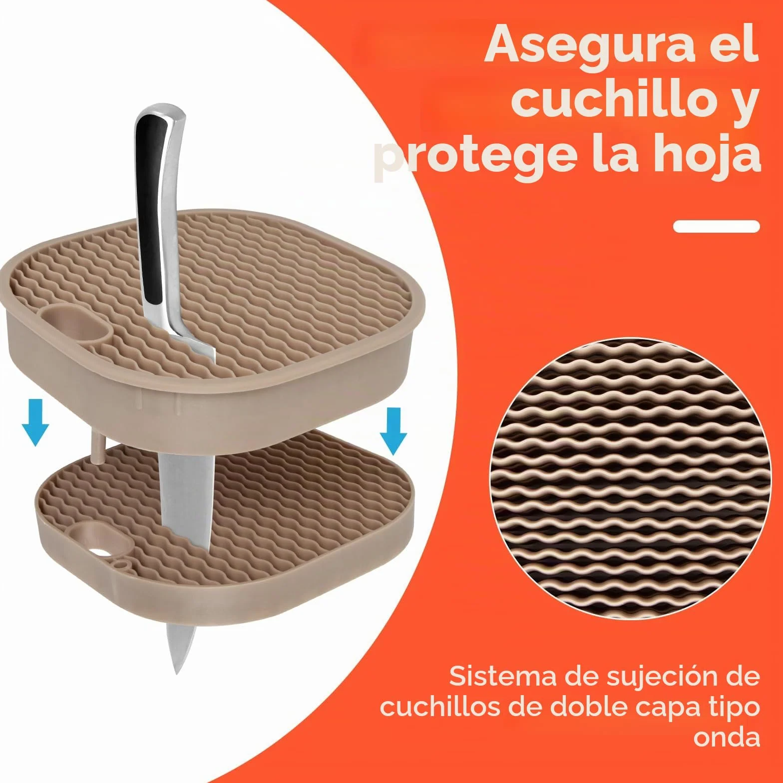 Bloque para Cuchillos sin Cuchillo, Qoosea 4 en 1 Soporte para Cuchillos con Ranura y Piedra de Afilar, Universal Desmontable Porta Cuchillo para Limpieza Fácil y Ahorra Espacio