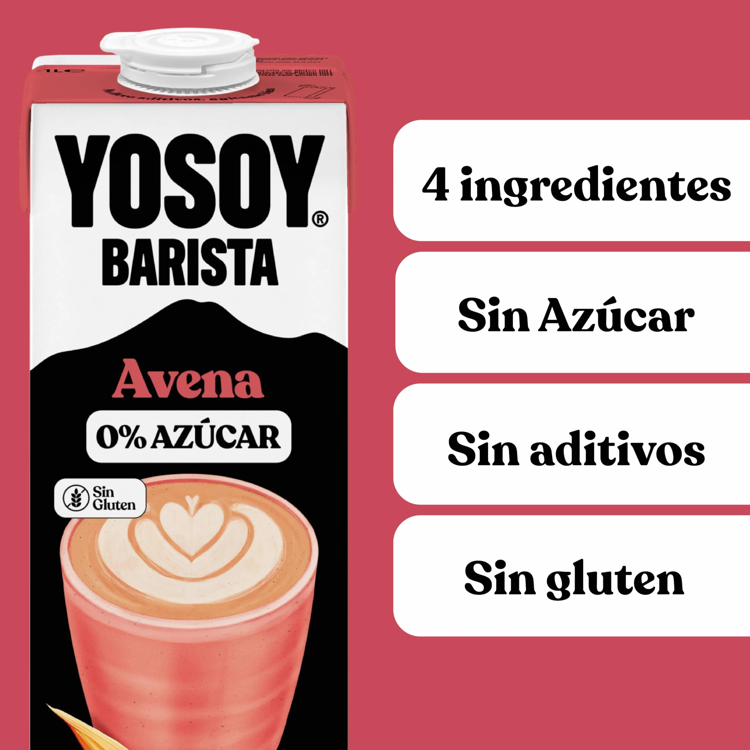 YOSOY Bebida Vegetal de Avena Barista sin Azúcar Pack 6 x 1L