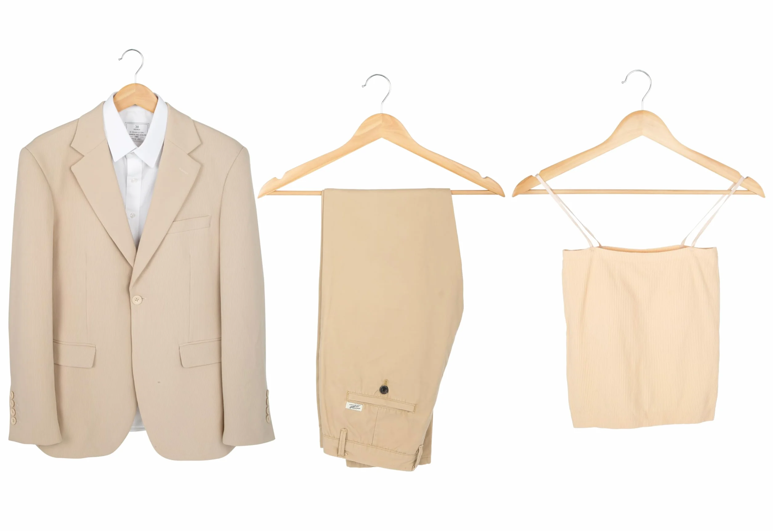Amazon Basics Perchas de madera para traje natural 10 unidades