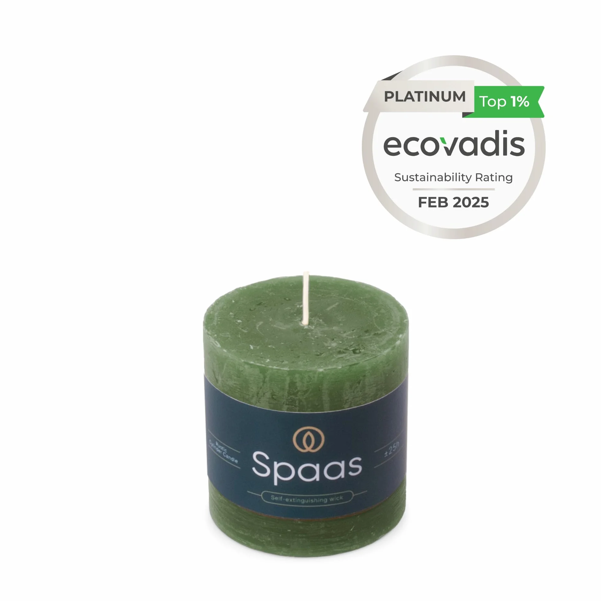 Spaas Vela pilar rústica 70/70 mm 25 h verde oscuro