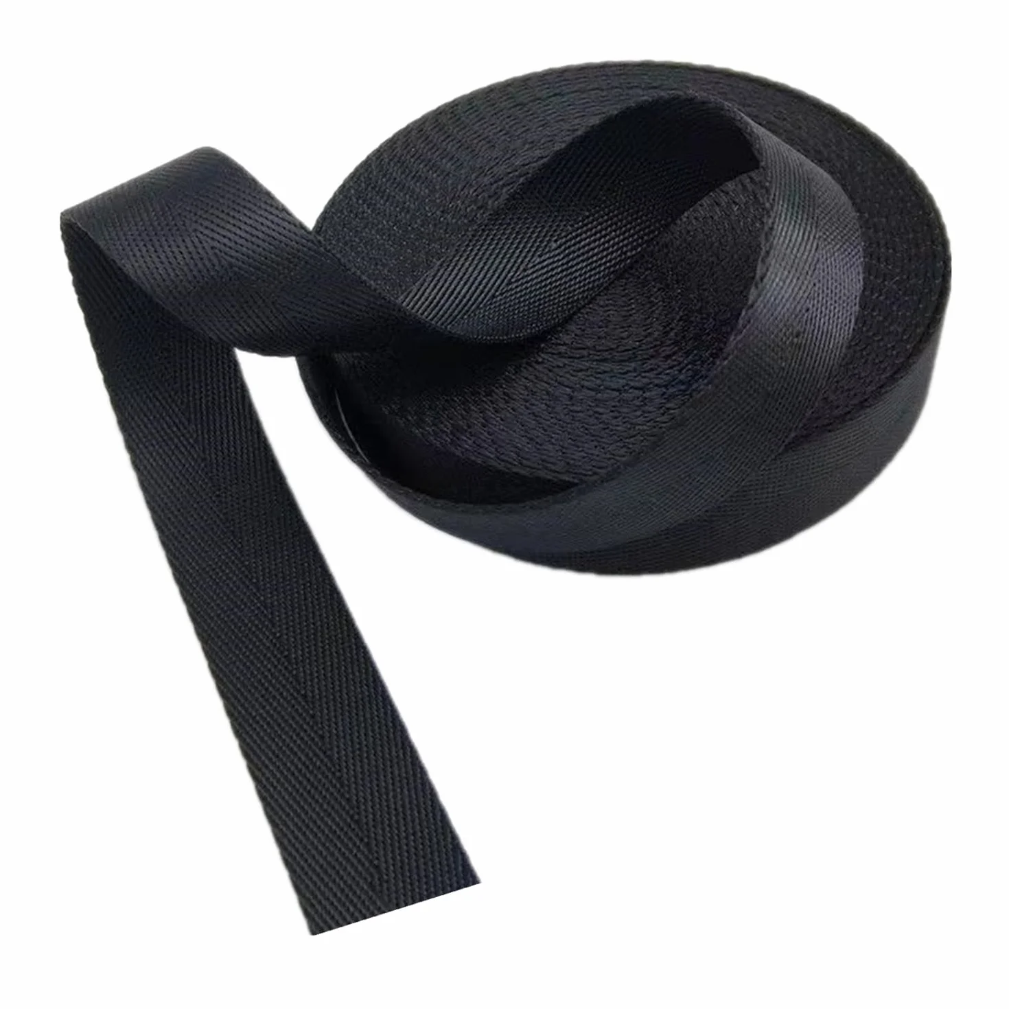 Cinta de algodón Correa de cincha Resistente, Banda Nailon en Espiga 1,5 Pulgadas, Multicolor, 5-20 Yardas(Black,20 Yard)