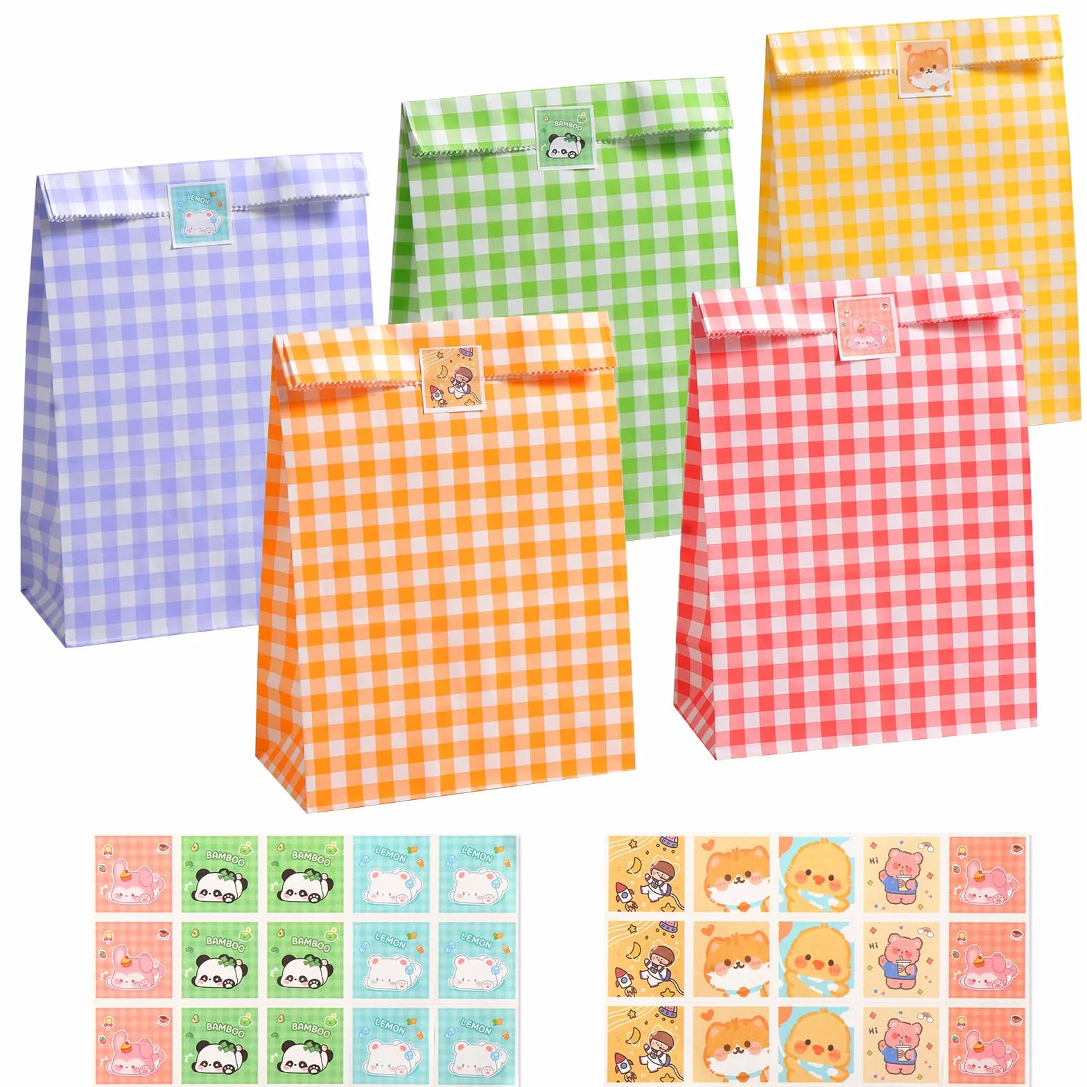 Blendura Bolsas Chuches Cumpleaños, 40 PCS Bolsas de Papel de Colores Bolsas Regalo Cumpleaños, Bolsas Regalo Infantil para Envolver Regalos, Bodas