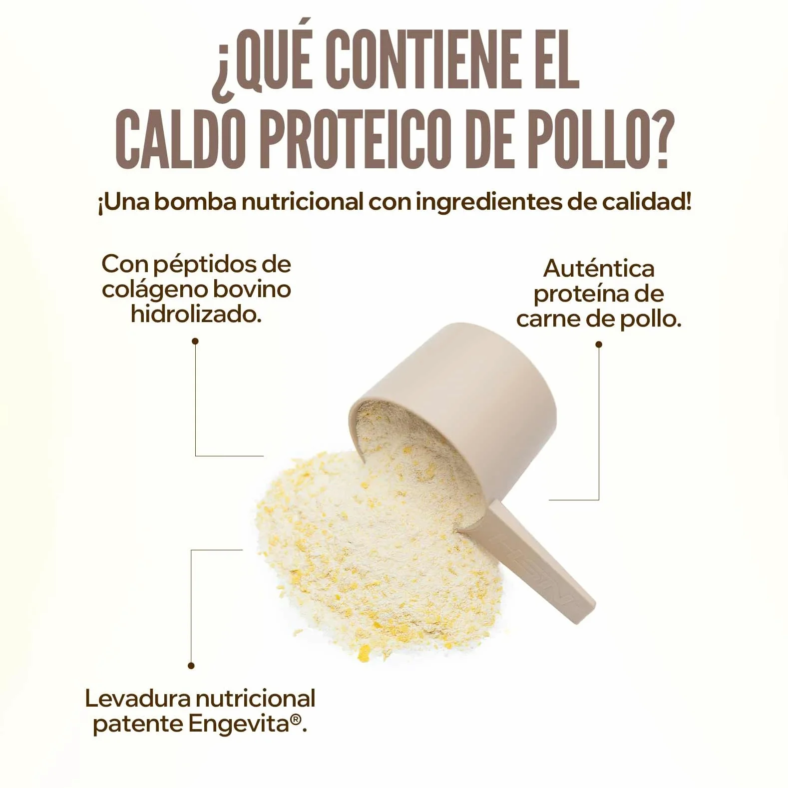 HSN Caldo de Pollo Proteico en Polvo 500g 33 Tomas Alto en Proteínas No-GMO Sin Gluten