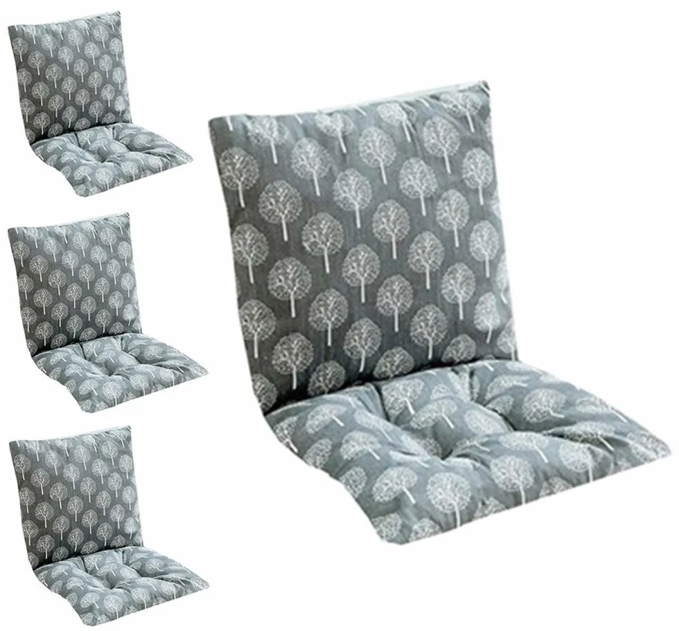 Cojines para Sillas con Respaldo, 40x40/45x45/50x50cm Silla de Comedor Cojín，cojín de Respaldo con Cintas Cojínes de Asiento Exterior Interior para Oficina, hogar, jardín(A3,45x45cm4PCS)