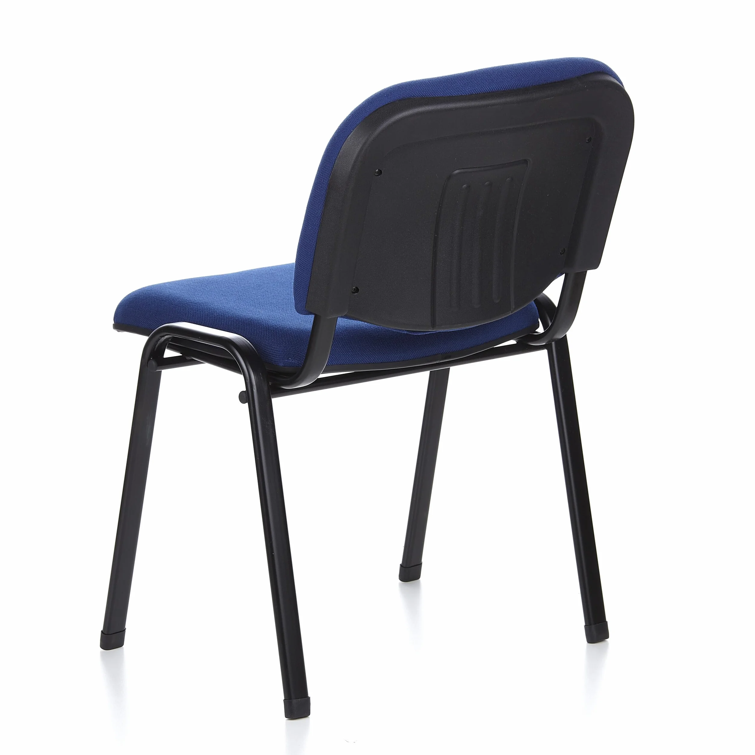 hjh OFFICE 4X Silla de confidente Silla de visitante XT 600 Tela Lote de 4 tapizadas Respaldo ergonómica Apilable Azul