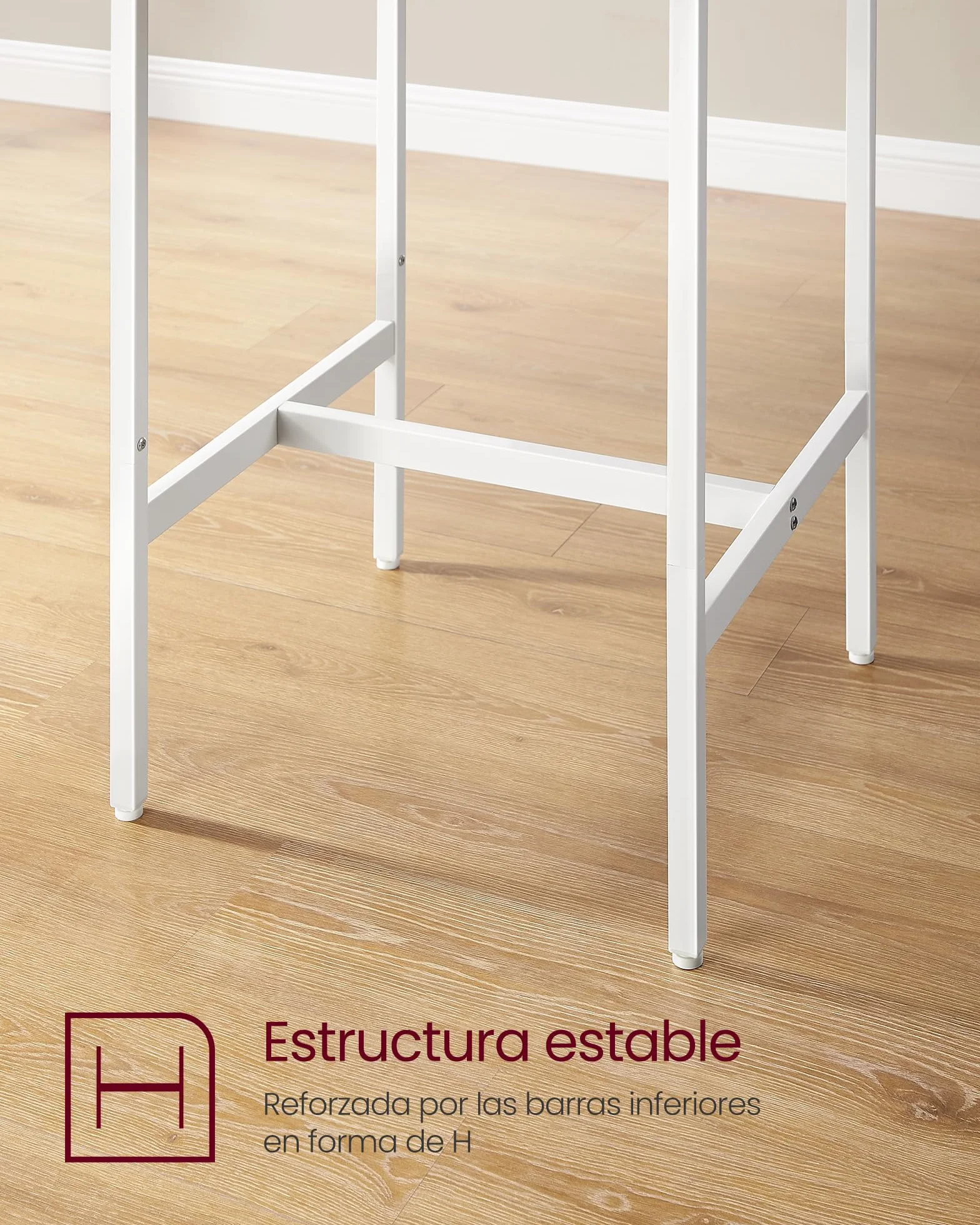 VASAGLE Mesa de Bar con 2 Taburetes, Comedor Cocina, Roble Dorado y Blanco Nube LBT017W09