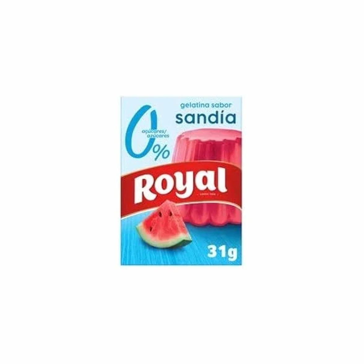 Royal Gelatina Sabor Sandía 0% Preparado en Polvo Sin Azúcar Pack 31 g