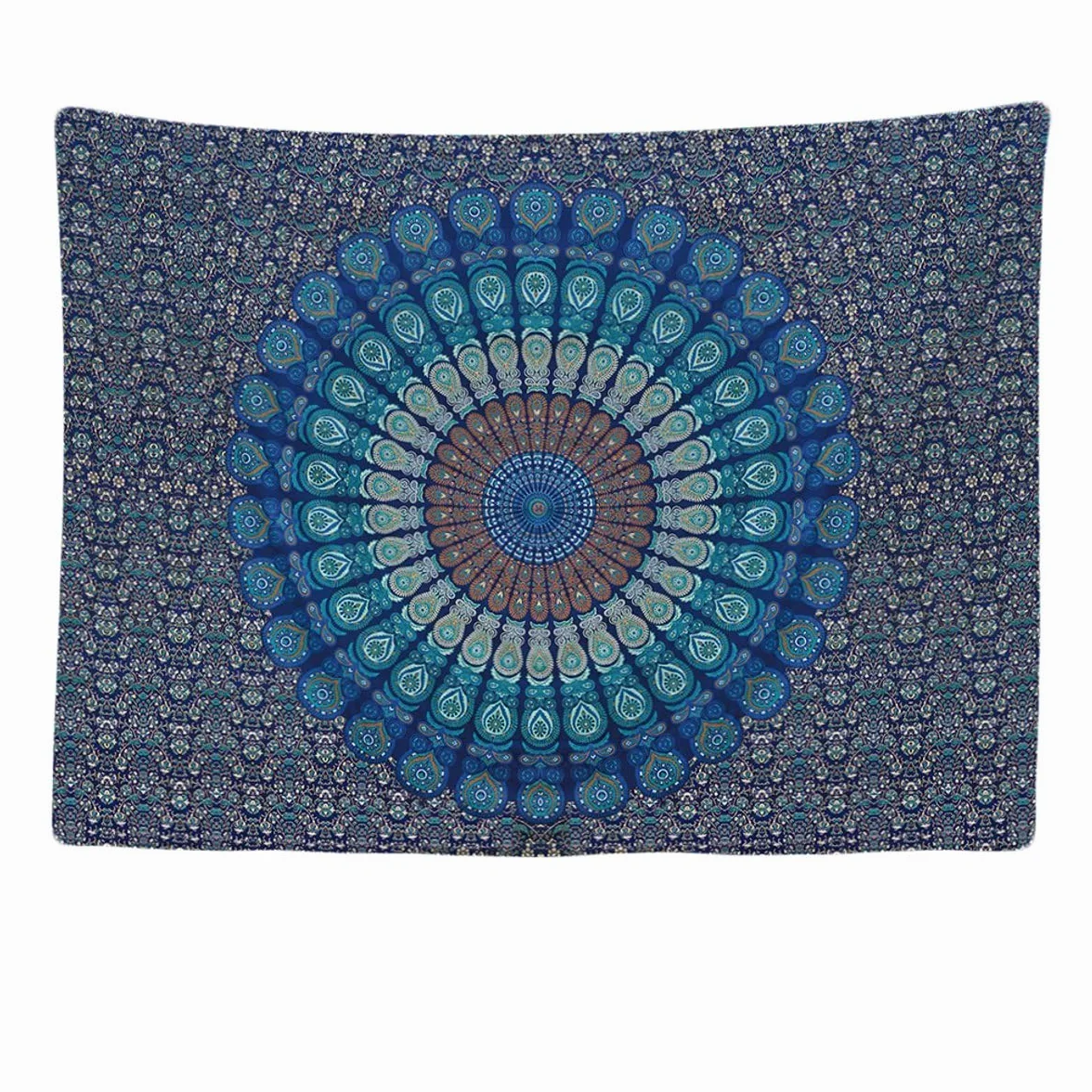 Tapiz Mandala Azul Bohemio 200 x 150 cm Grande Decoracion Pared Dormitorio Salon