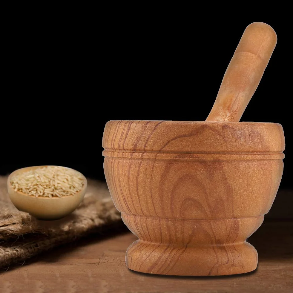 Juego de Mortero y Maja de Plástico, Triturador Manual de Especias y Hierbas, Cuenco para Moler Ajo, Herramienta de Cocina para el Hogar, 11x9cm (WPKD BLUEIYg8k520pbxn-01)