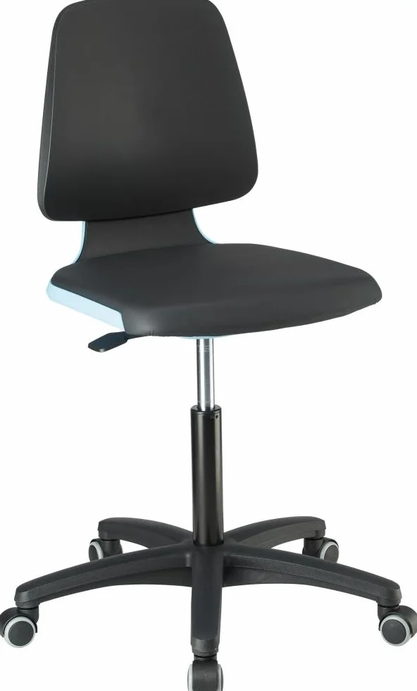 Labsit Silla de piel con ruedas color azul