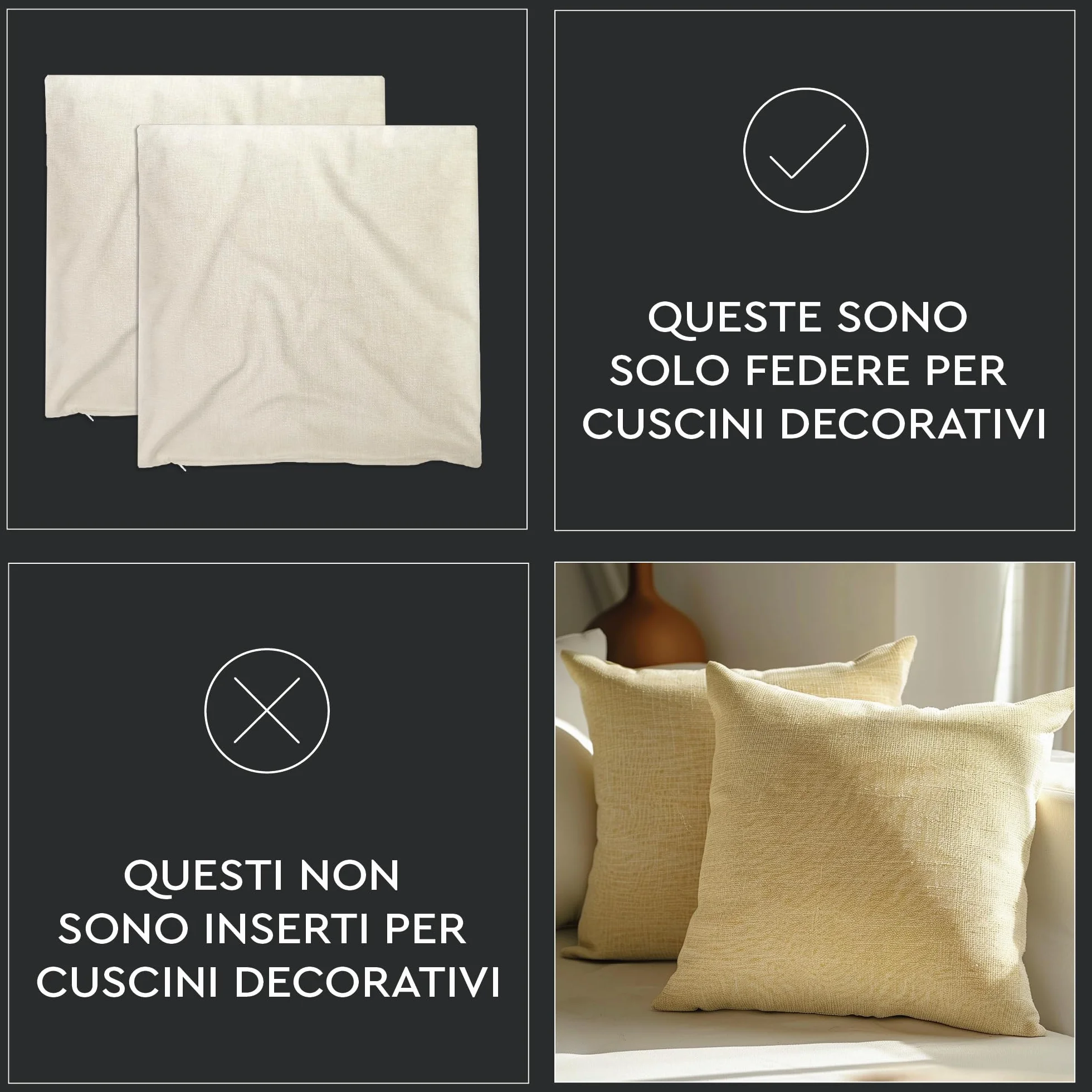 Encasa XO Fundas de Cojín de Chenilla Juego de 2 Chocolate 40x40 cm para Sofá