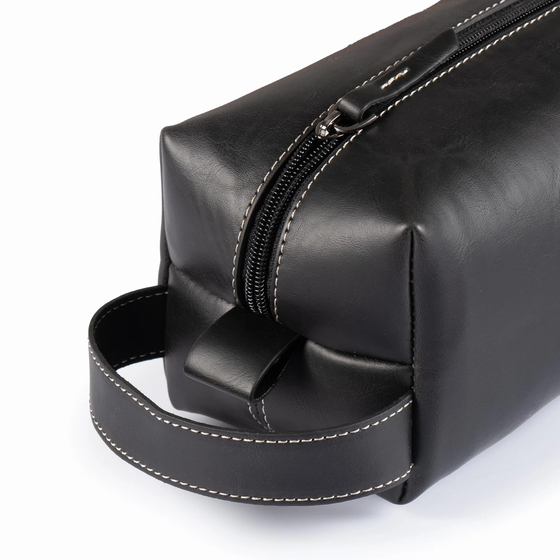 Londo Estuche de cuero para maquillaje y caja de reloj de viaje. Organizador de almacenamiento protector duradero y elegante de alta calidad para artículos de tocador y accesorios versátiles, Negro