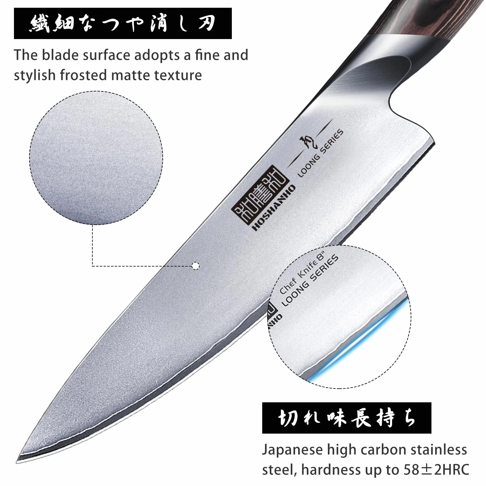 HOSHANHO Juego de Cuchillos de Cocina de 8 Piezas, Acero Super Japonés, Cuchillos de Chef Ultra Afilados con Tijeras